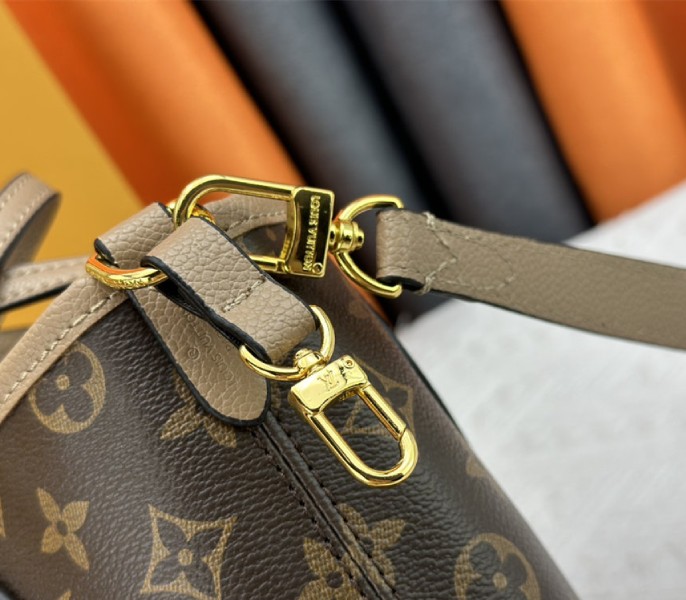 Louis Vuitton Neverfull Bandouliere Inside Out BB Tote In Monogram Canvas And Khaki Green Leather