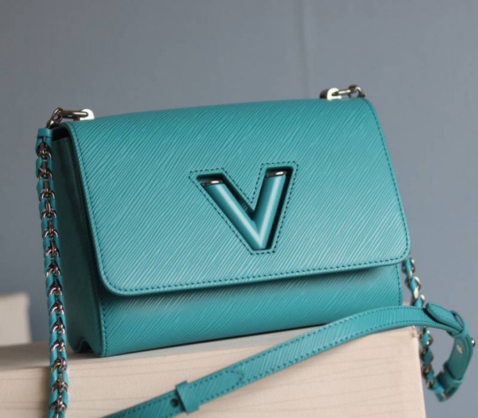 Louis Vuitton Epi Leather Twist MM Bag In Celestial Blue