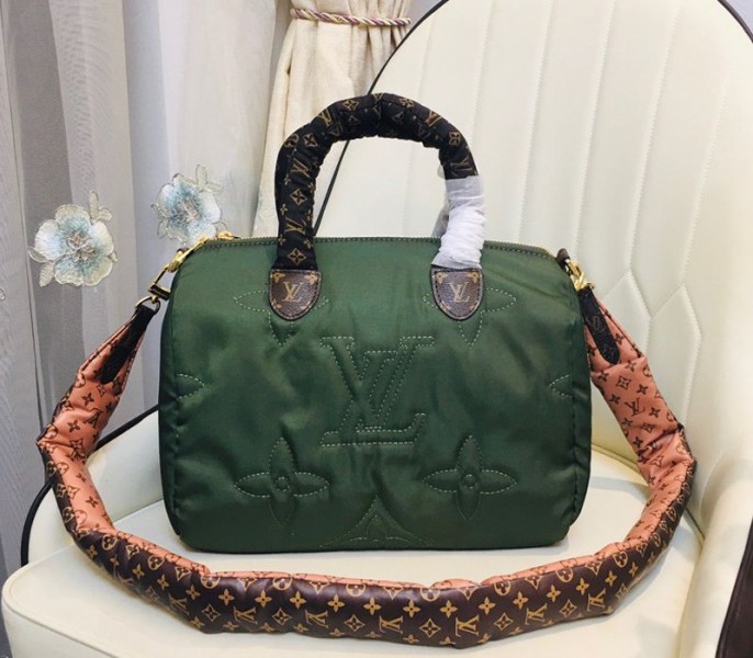 Louis Vuitton Econyl Regenerated Nylon Speedy Bandouliere 30 Handbag In Khaki Green