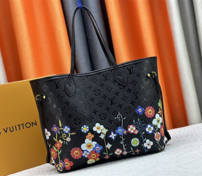 Louis Vuitton X TM Monogram Empreinte Neverfull MM In Black With Style 2