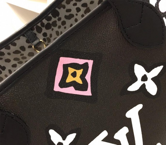 Louis Vuitton Wild At Heart Neverfull MM Bag In Black