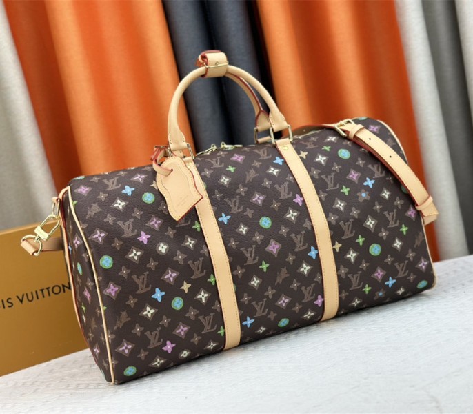 Louis Vuitton Monogram Craggy Keepall Travel 50 Bag In Chocolate