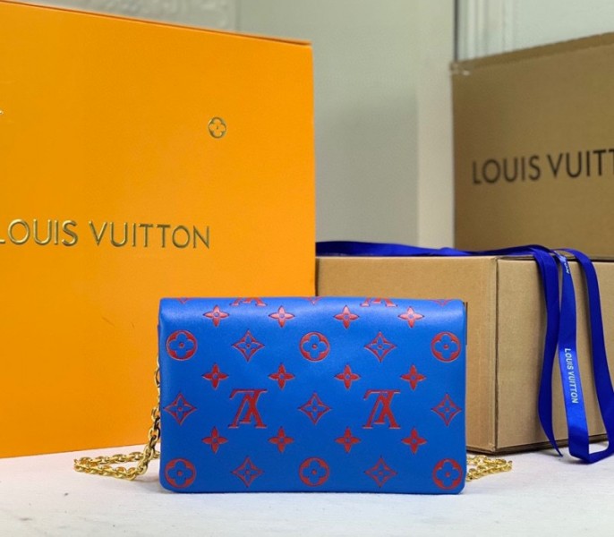 Louis Vuitton Coussin Pochette In Blue And Red