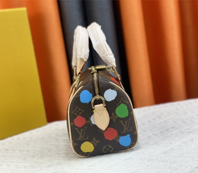 Louis Vuitton X YK Monogram Canvas Speedy 20 Handbag With Textile Strap In Style 2