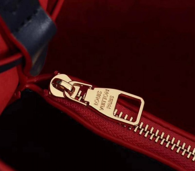 Louis Vuitton Monogram Empreinte NeoNoe MM Bag In Marine Rouge