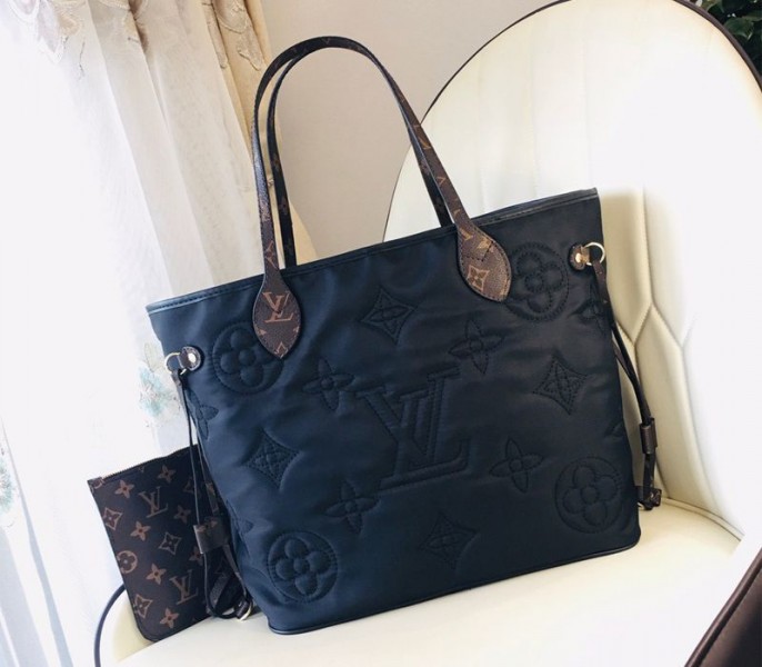 Louis Vuitton Econyl Regenerated Nylon Neverfull MM Tote In Black