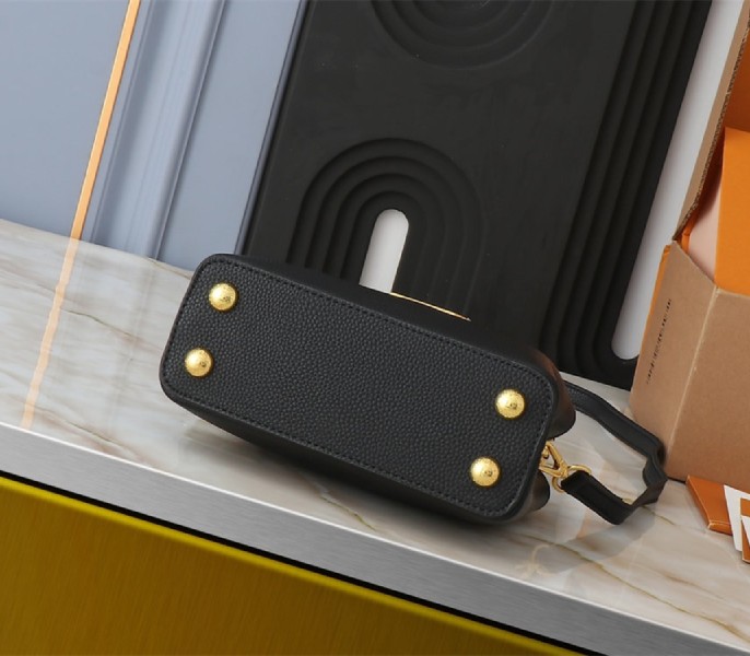 Louis Vuitton Capucines Mini Capucines Handbag In Black