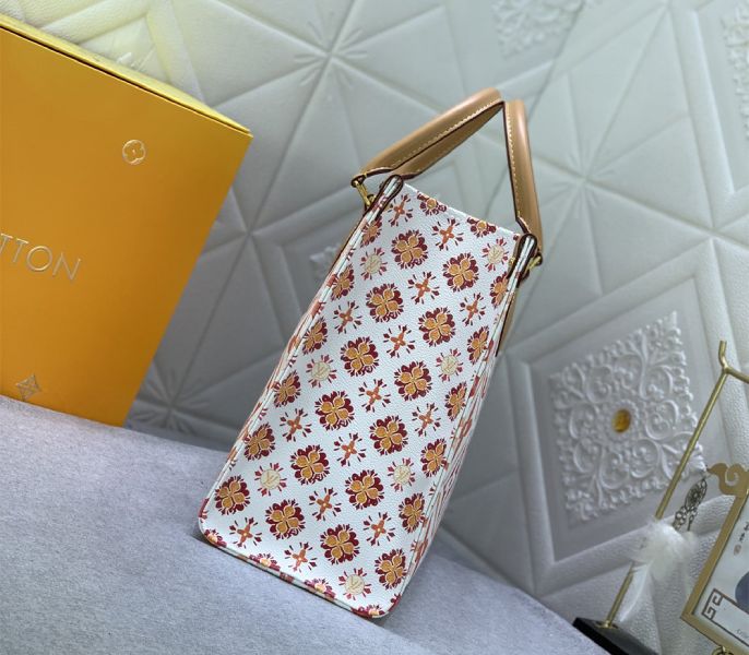 Louis Vuitton LV By The Pool Monogram Tiles Canvas Onthego MM Tote In Coral