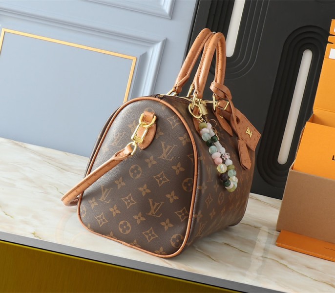 Louis Vuitton Monogram Canvas Soft Speedy 30 Boho Handbag In Tan