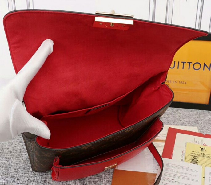 Louis Vuitton Monogram Canvas Marignan Bag In Coquelicot Red