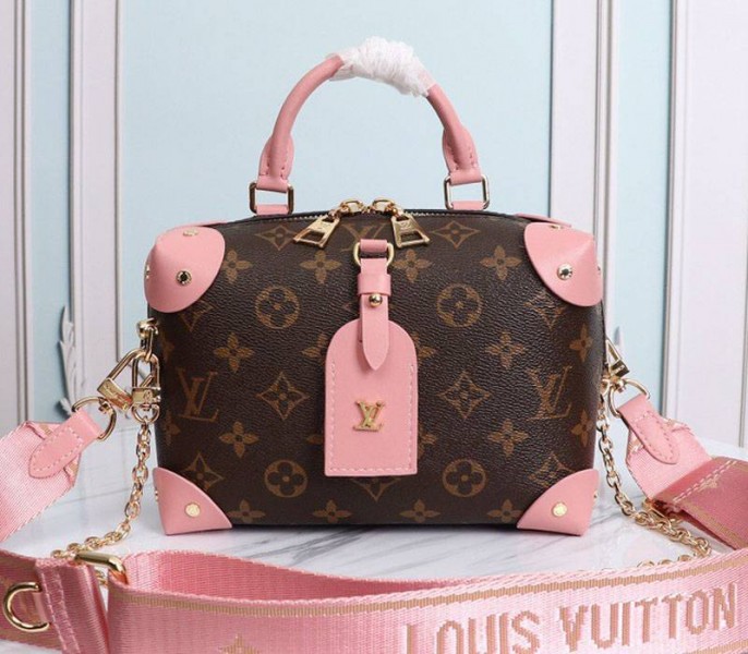 Louis Vuitton Monogram Canvas Petite Malle Souple Handbag In Peche