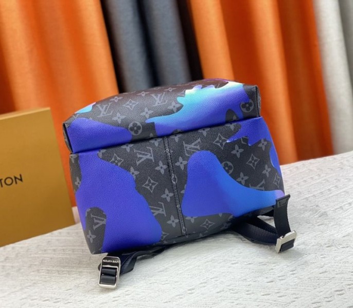 Louis Vuitton Monogram Eclipse Discovery Backpack In Blue Sunrise