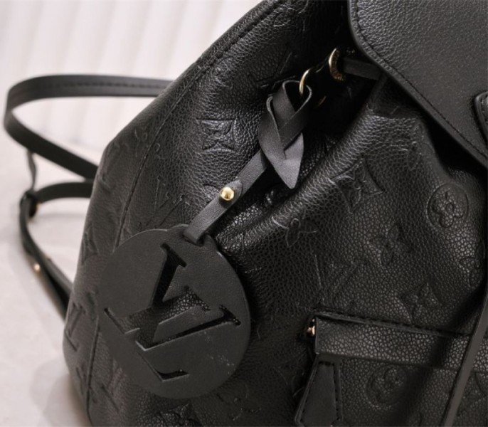 Louis Vuitton Monogram Empreinte Leather Montsouris PM Backpack In Black