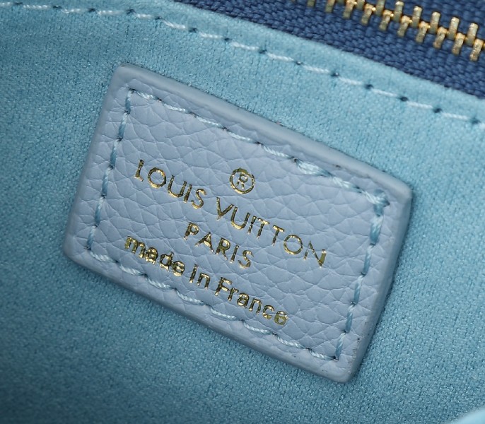 X TM Monogram Empreinte OnTheGo PM With Bijou Edition In Washed Blue