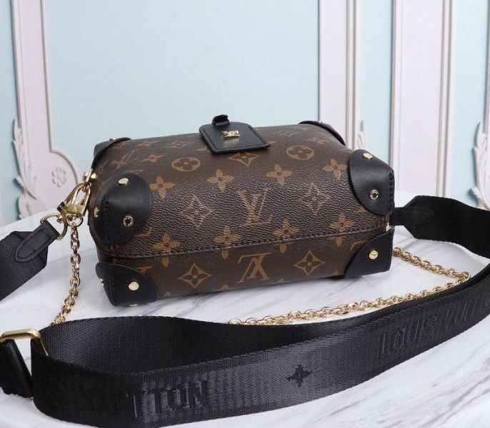 Louis Vuitton Monogram Canvas Petite Malle Souple Handbag In Black