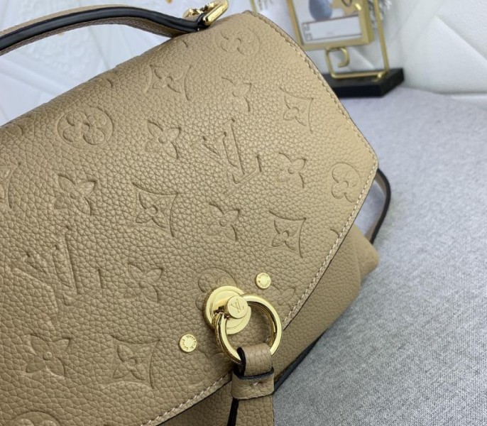 Louis Vuitton Monogram Empreinte Leather Blanche BB Handbag In Beige