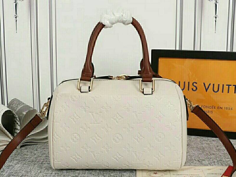 Louis Vuitton Monogram Empreinte Speedy Bandouliere 25 Handbag In Cream