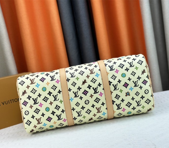 Louis Vuitton Monogram Craggy Keepall Travel 50 Bag In Vanilla