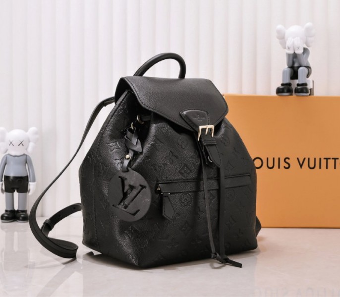 Louis Vuitton Monogram Empreinte Leather Montsouris PM Backpack In Black