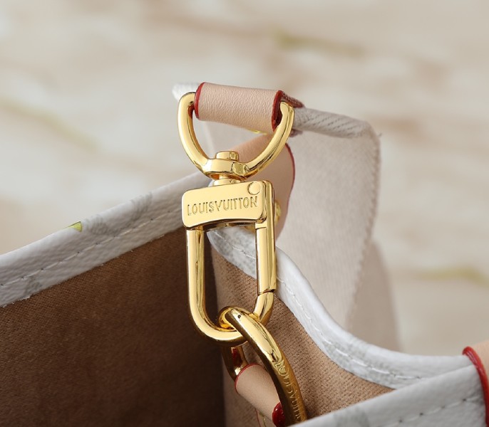 X TM Monogram Cherry Canvas Onthego PM In White