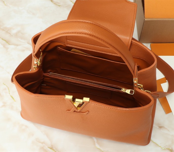 Louis Vuitton Capucines GM Souple Handbag In Cognac Brown