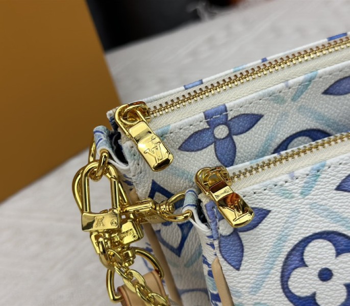 Louis Vuitton LV By The Pool Monogram Tiles Canvas Multi Pochette Accessoires In Lagoon Blue