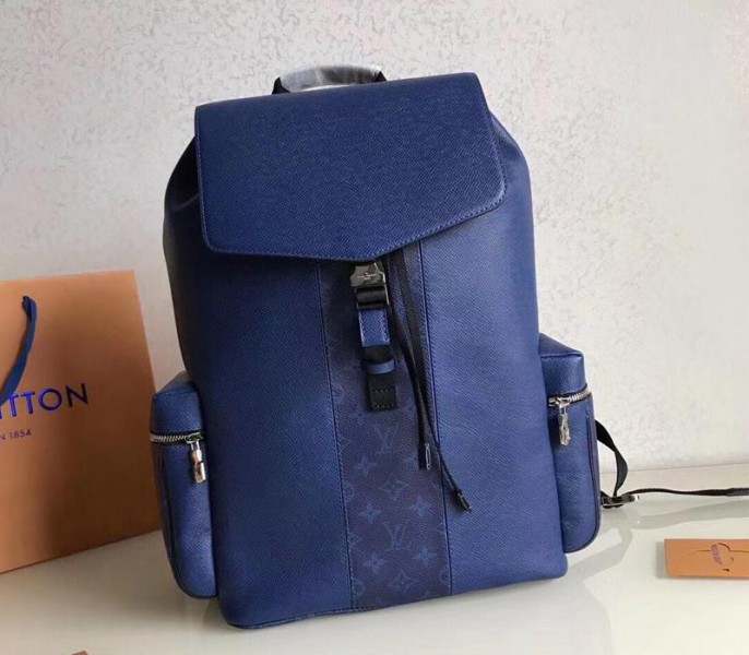 Louis Vuitton Taiga Leather Outdoor Backpack In Pacific Blue