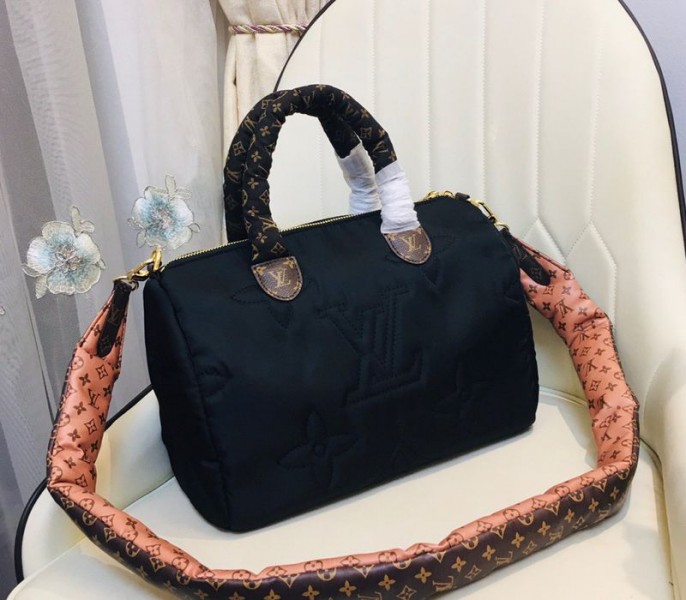 Louis Vuitton Econyl Regenerated Nylon Speedy Bandouliere 30 Handbag In Black