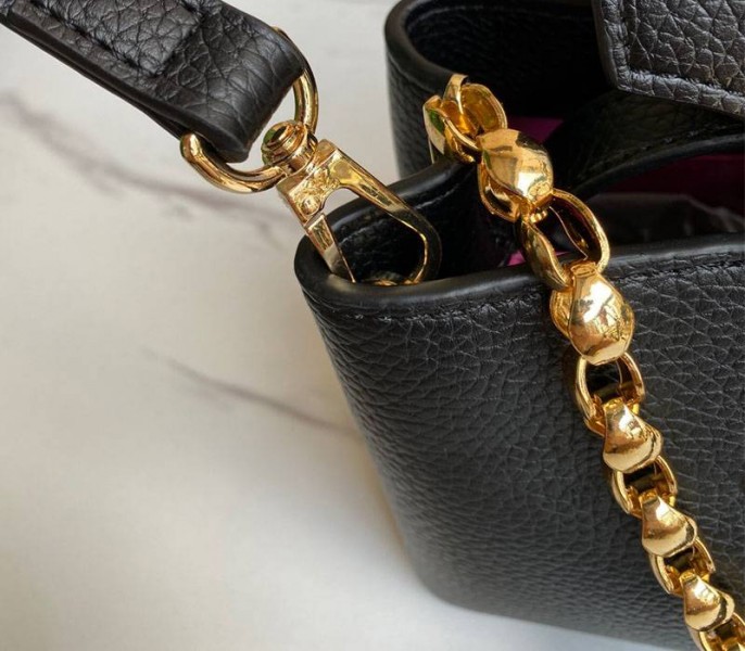Louis Vuitton Capucines Mini Chain Bag In Black