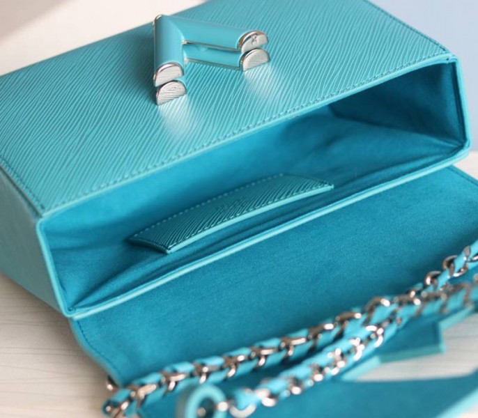 Louis Vuitton Epi Leather Twist MM Bag In Celestial Blue