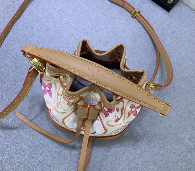 Louis Vuitton LV By The Pool Monogram Tiles Canvas Nano Noe Bag In Coral