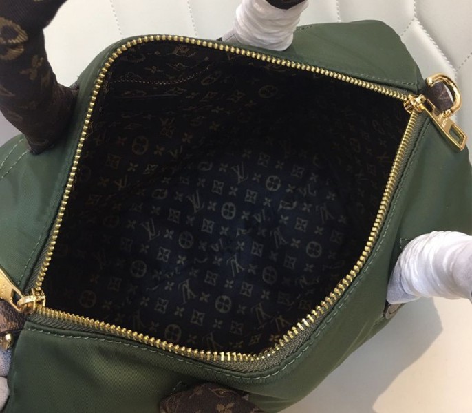 Louis Vuitton Econyl Regenerated Nylon Speedy Bandouliere 30 Handbag In Khaki Green