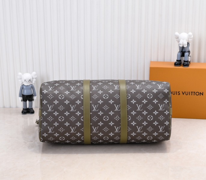 Monogram Gradient Canvas Keepall Bandouliere 45 In Khaki Green