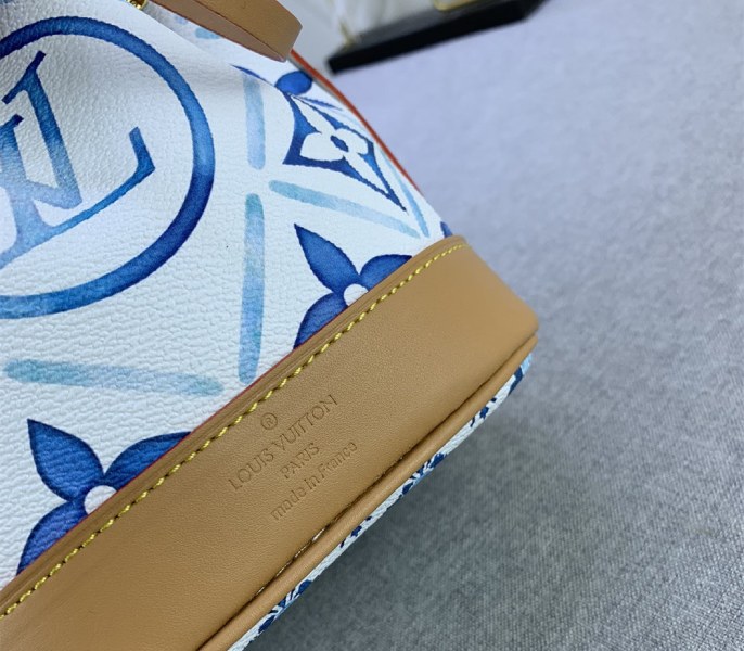 Louis Vuitton LV By The Pool Monogram Tiles Canvas Nano Noe Bag In Lagoon Blue