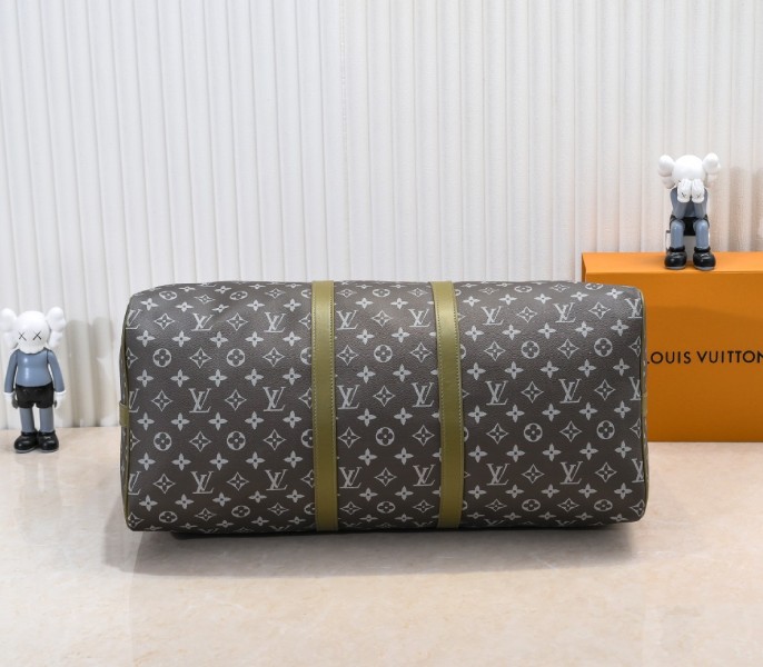 Monogram Gradient Canvas Keepall Bandouliere 55 In Khaki Green