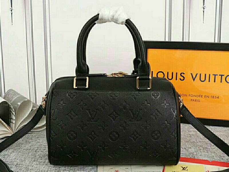 Louis Vuitton Monogram Empreinte Speedy Bandouliere 25 Handbag In Black