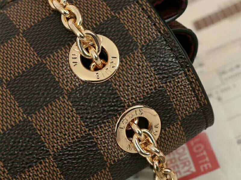 Louis Vuitton Damier Ebene Canvas Vavin PM Bag In Bordeaux Red