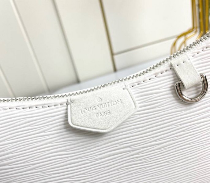 Louis Vuitton Epi Leather Easy Pouch On Strap In Quartz White
