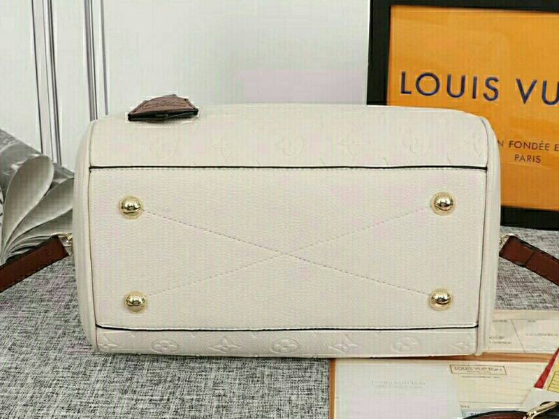 Louis Vuitton Monogram Empreinte Speedy Bandouliere 25 Handbag In Cream