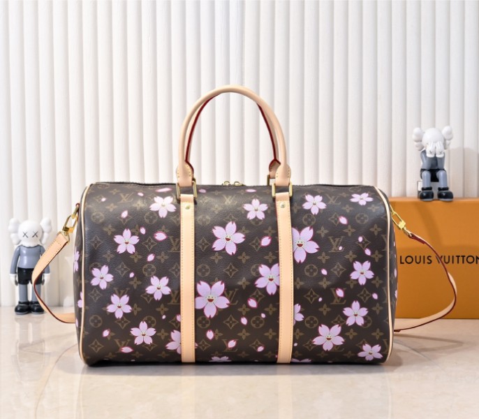 X TM Monogram Canvas Keepall 45 With Cherry Blossom