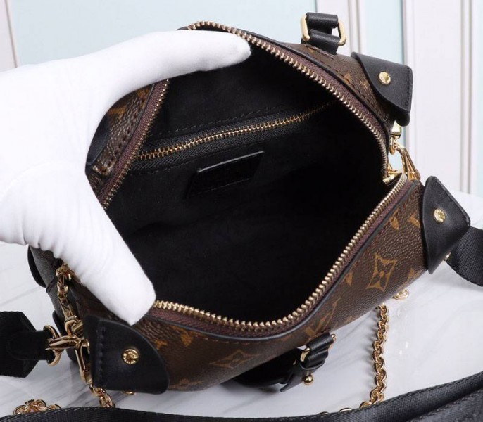 Louis Vuitton Monogram Canvas Petite Malle Souple Handbag In Black