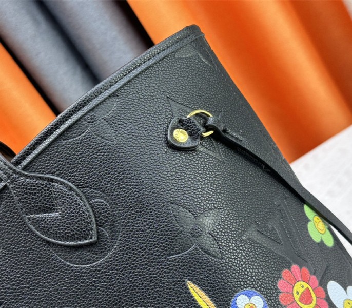 Louis Vuitton X TM Monogram Empreinte Neverfull MM In Black With Style 1