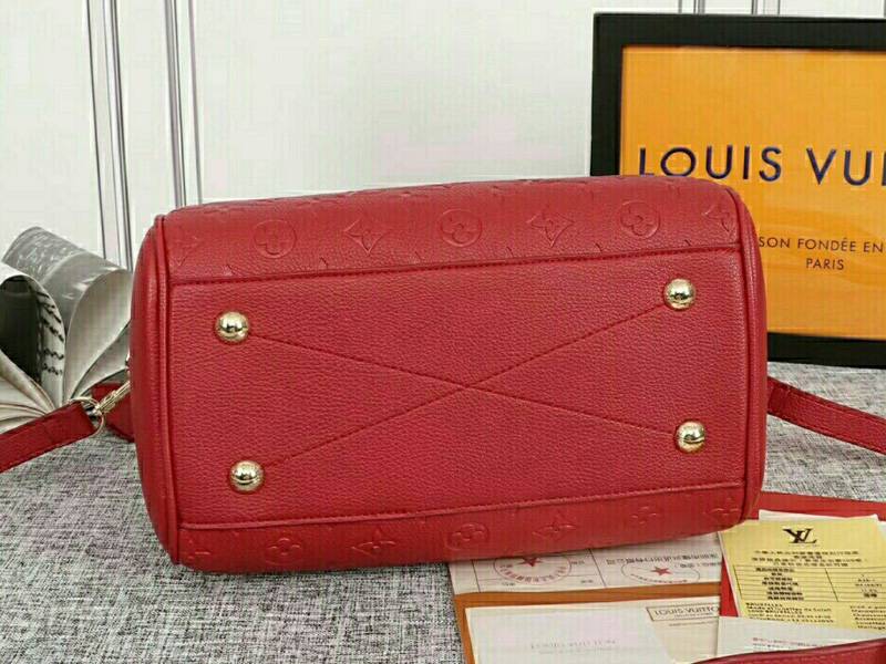 Louis Vuitton Monogram Empreinte Speedy Bandouliere 25 Handbag In Red