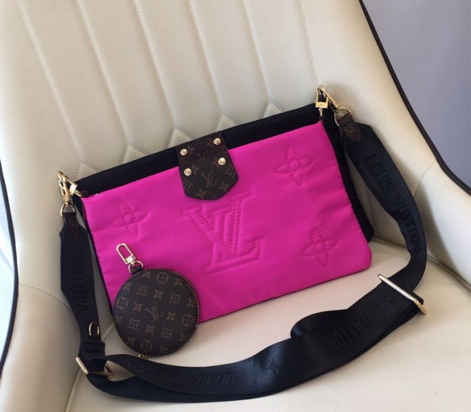 Louis Vuitton Econyl Regenerated Nylon Maxi Multi Pochette Accessoires In Black And Fuchsia