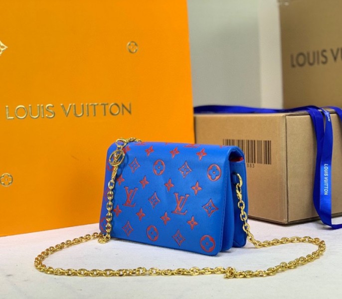 Louis Vuitton Coussin Pochette In Blue And Red