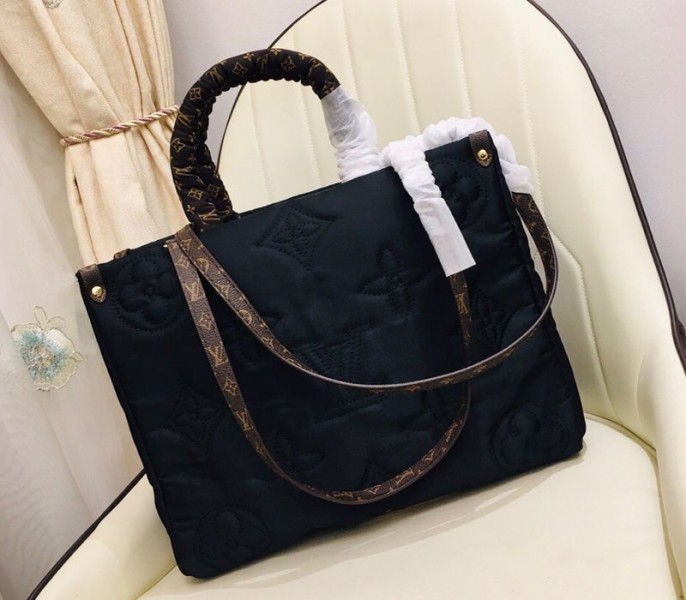 Louis Vuitton Econyl Regenerated Nylon Onthego GM Tote In Black
