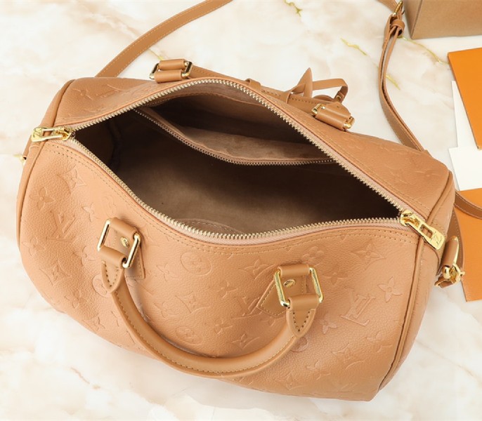 Louis Vuitton Monogram Empreinte Speedy Soft 30 Handbag In Arizona Beige