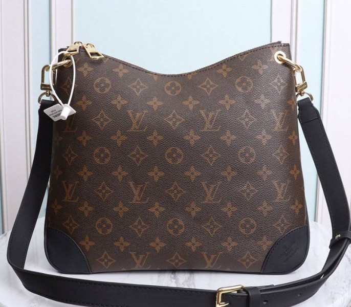 Louis Vuitton Monogram Canvas Odeon MM Bag In Black