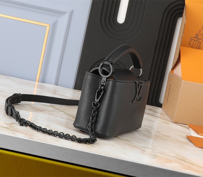 Louis Vuitton Capucines East-West Mini Handbag In All Black
