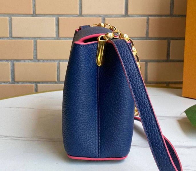 Louis Vuitton Capucines Mini Chain Bag In Navy Blue